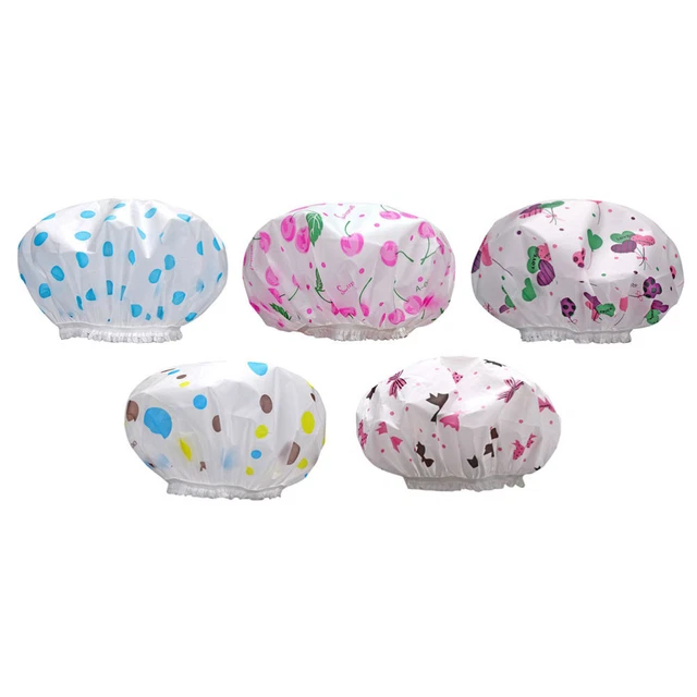 5 piezas gorro de baño impermeable gorro de ducha grueso cocina gorro de cocina blanco