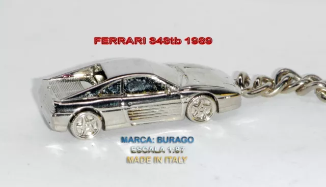 Rare Porte-Clés Ferrari F40 Marque Burago Métallique Fabriqué Dans Italie  1:87