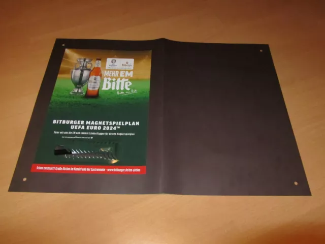 BITBURGER Magnetspielplan (51,3 x 37 cm) m. Stift UEFA EM 2024 Spielplan Fußball 3