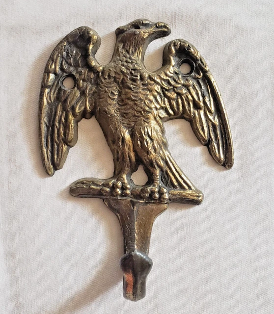 Vintage Brass American Eagle Hook Coat Hanger