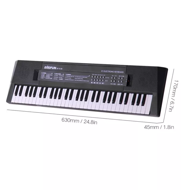 61 teclas teclado electrónico de música digital con función de micrófono W7P6 2