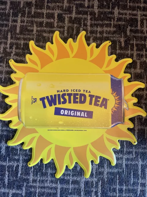 🌞 Twisted Tea tin bar sign tacker 18in metal beer promo brand new .