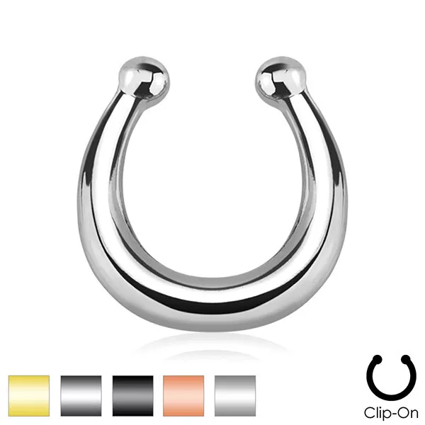 TOP! Nasenpiercing Nasenring Fake Piercing Septum Helix Hufeisen Clip On Hanger