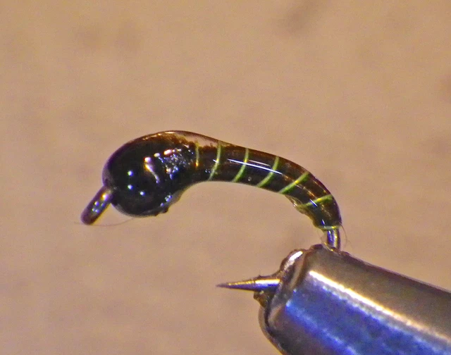 Zebra Midge-Tungsten Epoxy Olive/Brown #18-Fly Fishing Flies-Trout Flies-Wet