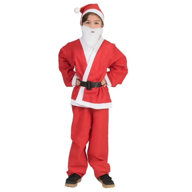 Vestito Costume Di Babbo Natale Feltro Bambino Taglia 4 6 anni Travestimento