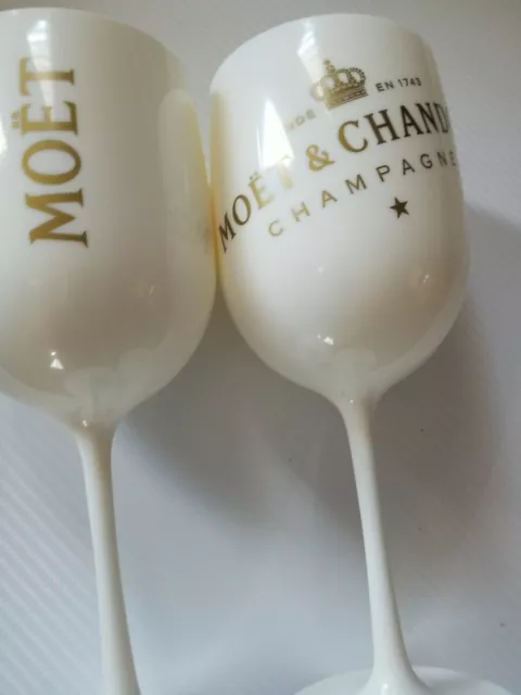 3 MOET & CHANDON WHITE ICE IMPERIAL CHAMPAGNE PLASTIC CUP GLASSES GOBLET used