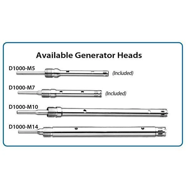 Benchmark D1000 0.1 to 250ml Capacity, Homogenizer, 5 and 7mm generators
