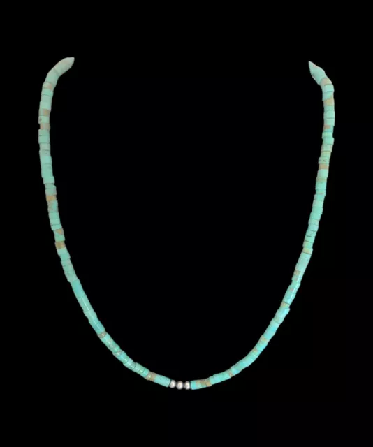 Native American Blue-Green Turquoise & Navajo Pearl Necklace