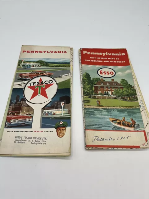 VTG 1962 Texaco & 1965 Esso Pennsylvania Road Maps