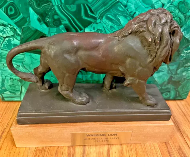 Vintage Walking Lion By Antoine Louis Barye Statue 57 Alva Studios