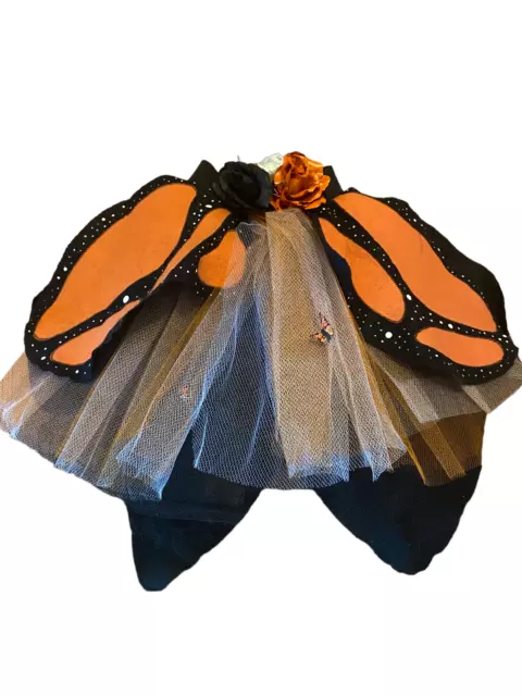 Pottery Barn Kids Monarch Butterfly Tulle Tutu Halloween Costume size 4-6 rare