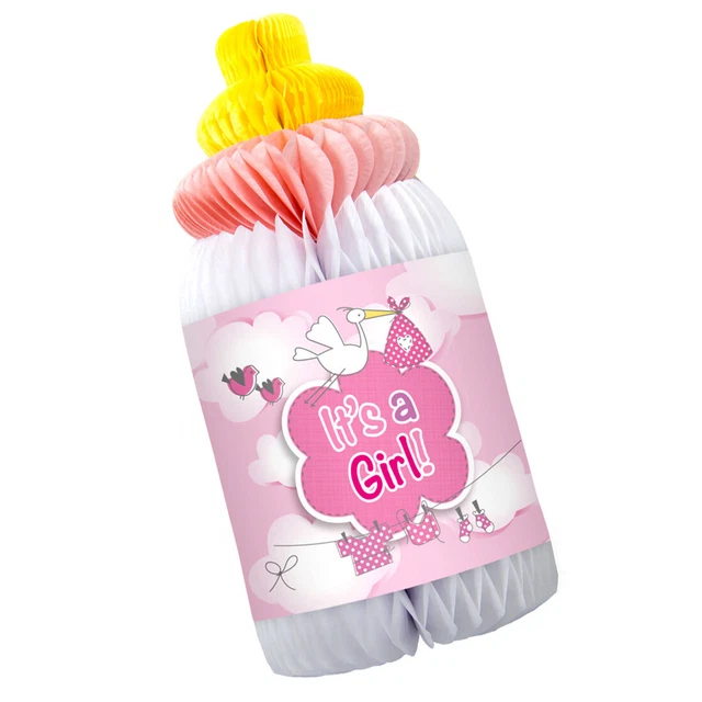 Babyflasche Honeycomb Mädchen Wabenball Baby Shower Party Pullerparty Hänge-Deko