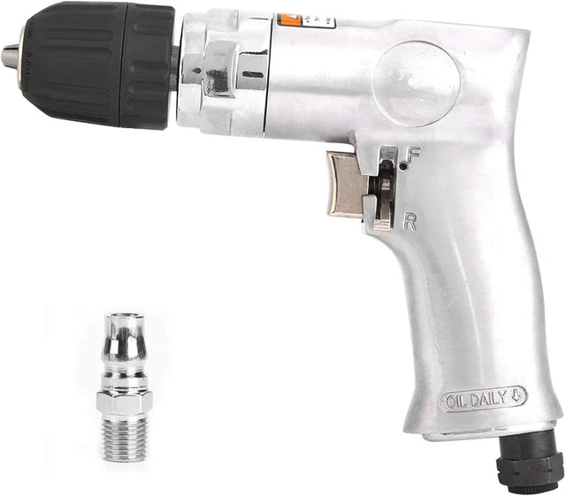 Taladro reversible de aire, taladro de aire neumático de alta velocidad 1800 rpm 3/8" mandril sin llave
