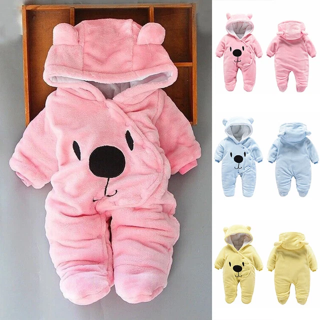 Newborn Bodysuit Baby Outfits Kids Clothes Boy Girl Romper Jumpsuit Bear Hooded