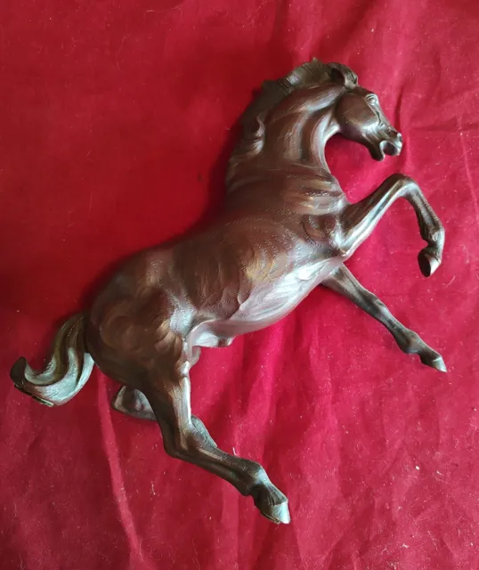 Vintage HARTLAND Stallion Fighting Rearing Horse Wood Grain Plastic