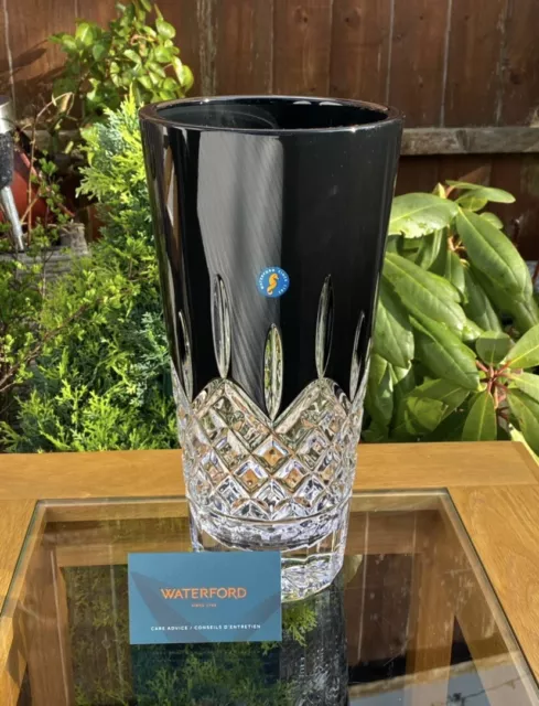 Waterford Crystal Lismore Black Cut Boxed Large 12 Inch 30cm Flared Vase