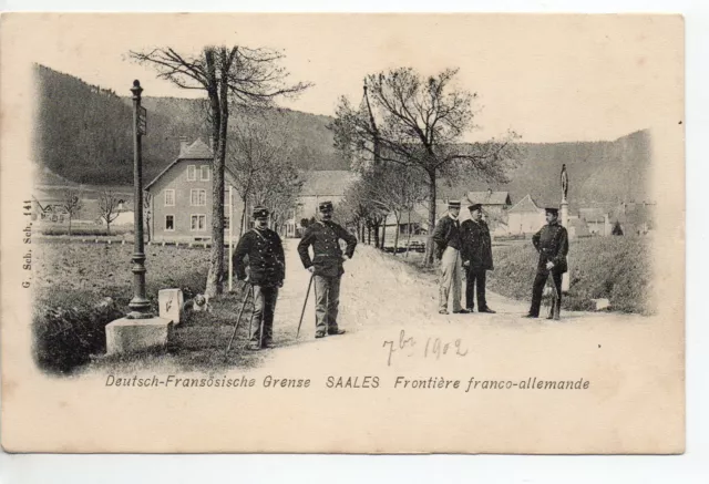 SAALES  Alsace Bas Rhin CPA 67 Frontiere franco-Allemande - douaniers carte 1900