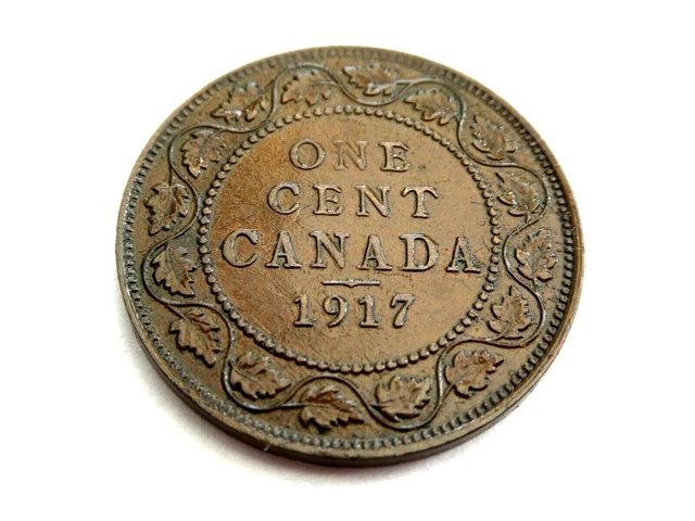 Canada 1917 Km#21 1 Cent Very Fine Condition 1050737/738
