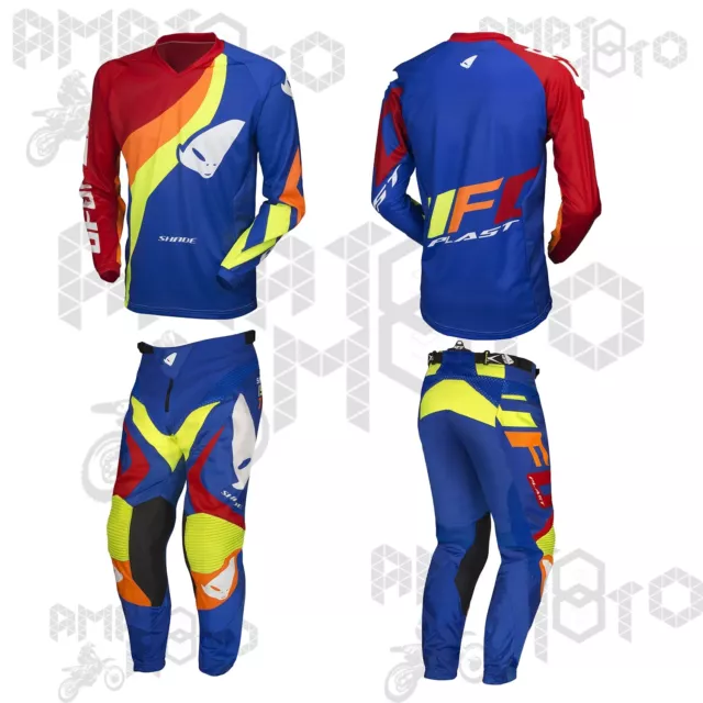 Offerta Completo Tuta Ufo Cross Enduro Trial Mtb Maglia+Pantaloni Sahde Blu