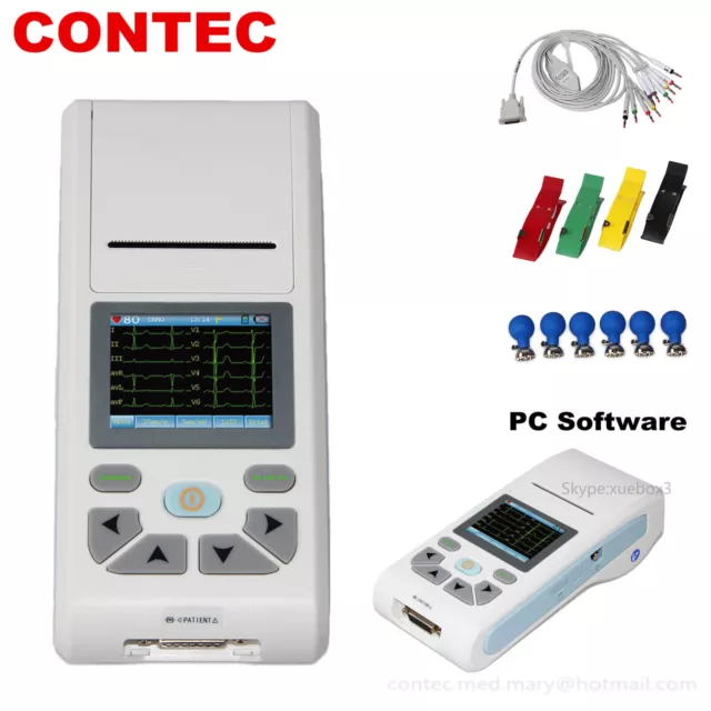 CONTEC Digital Electrocardiograph 1 Channel ECG Machine Software Printer ECG90A