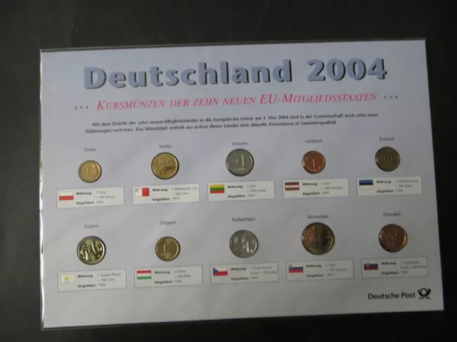 Münzen DEUTSCHLAND 2004 KURSMÜNZEN DER NEUEN EU MITGLIEDSSTAATEN STEMPELGLANZ