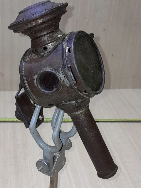 Phare Lanterne Vélo Ancien LUCIFER - Double Ampoule - Made In Switzerland