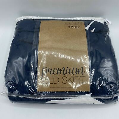 Falda de cama Premium Brand Queen 14" azul marino