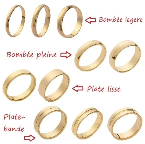 Alliance Demi-rail Dolly-Bijoux - Diamants Cz Ronds - Plaqué Or 18K - Taille 64