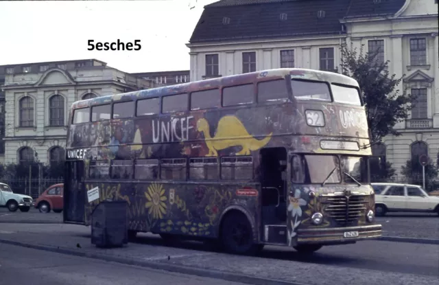 Original Dia: Büssing Doppeldeckbus "UNICEF" der BVG in Berlin