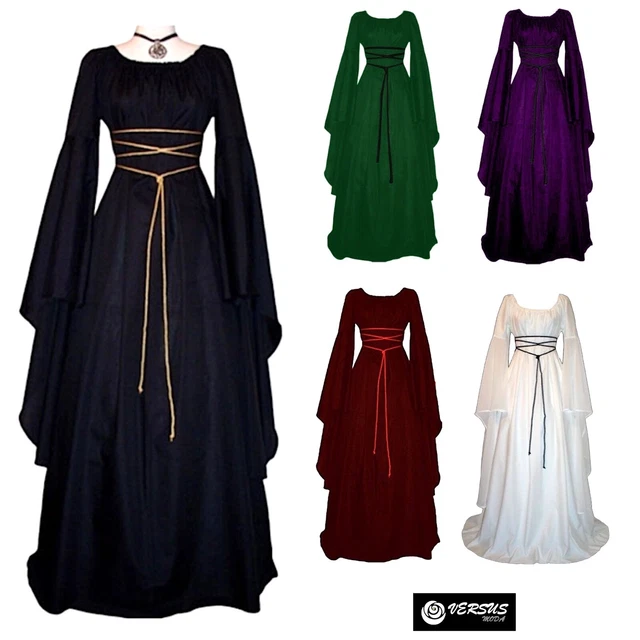 SCARLET DARKNESS Gonna Da Donna Vittoriana Gotica Steampunk A Linea Lunga Per Halloween Cosplay Blu Reale Con Fiore Xxl 122517927