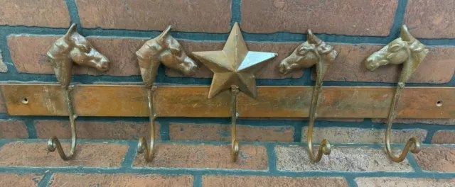 Vintage Iron Barn Horse Harness Coat Hook 5 Hooks Heavy Duty