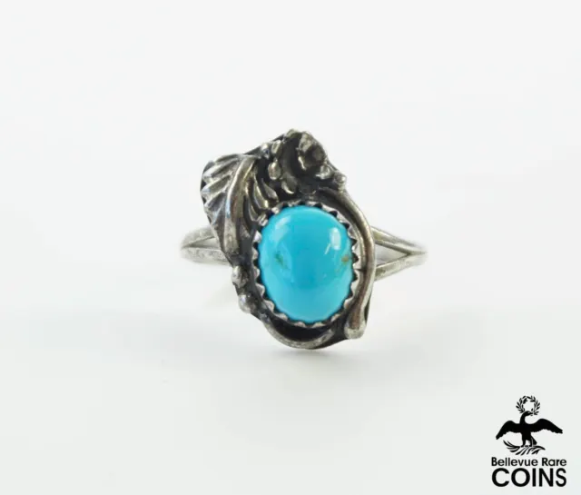 Southwestern Americana Sterling Silver & Turquoise Boho Ring