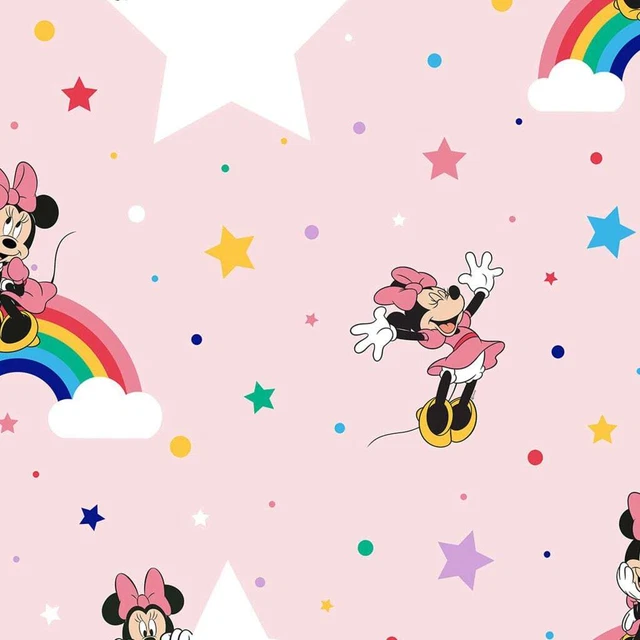 Kids at Home Carta da Parati Rainbow Minnie Rosa