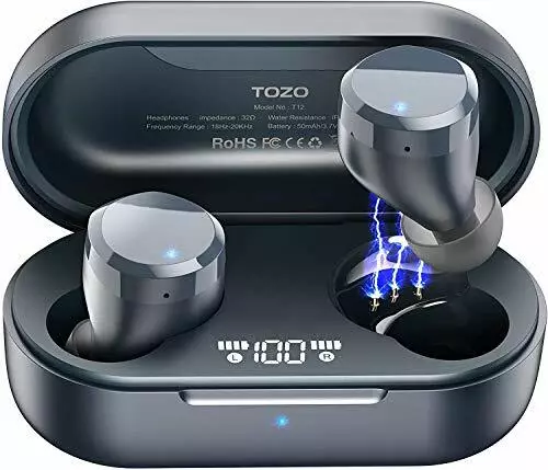 TOZO T12 Écouteurs Bluetooth sans Fil avec contrôle Tactile et étui de Chargemen