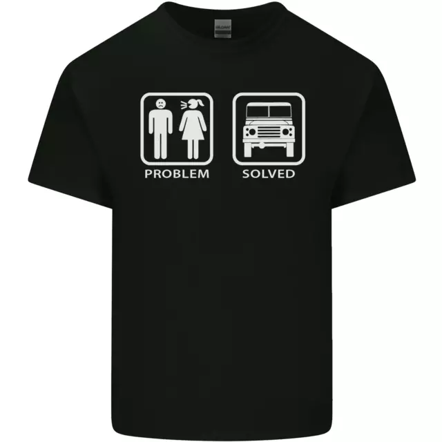 4x4 " Problem Solved " Spento Roading Strada Uomo Cotone T-Shirt