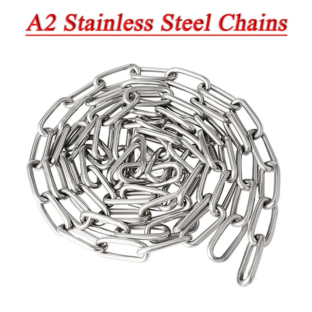 Catena In Acciaio Inox 304 - Maglia Lunga, Diametro 8 Mm, Venduta Al Metro - Per Sicurezza E Fai Da Te - Foto 9