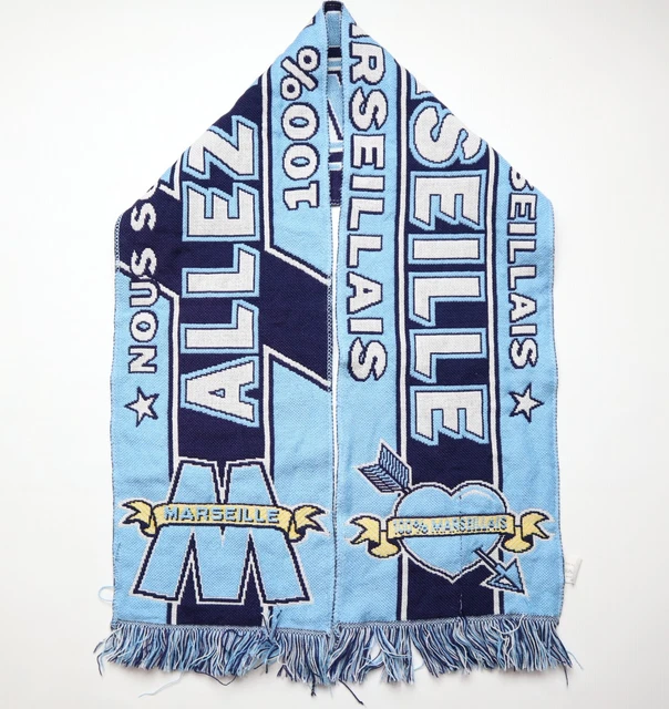 ECHARPE FOOT FOOTBALL Om Marseille Allez Marseille 100% Marseillais Velodrome EUR 15,00 - FR