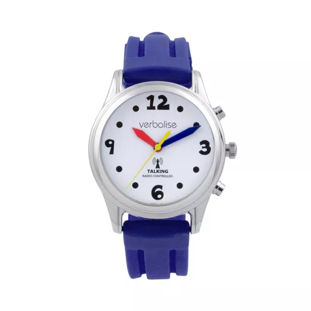 Verbalise Radio Controlled Talking Watch with Blue Silicone Strap VCH-18BL