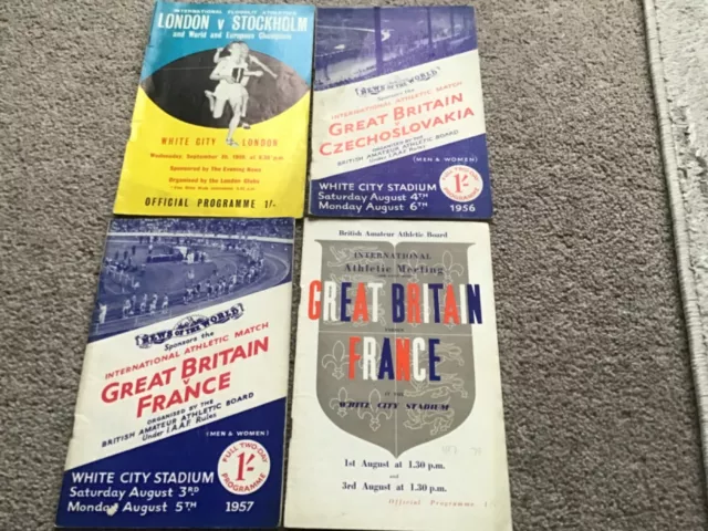 4 x Athletics Programmes 1950, s.