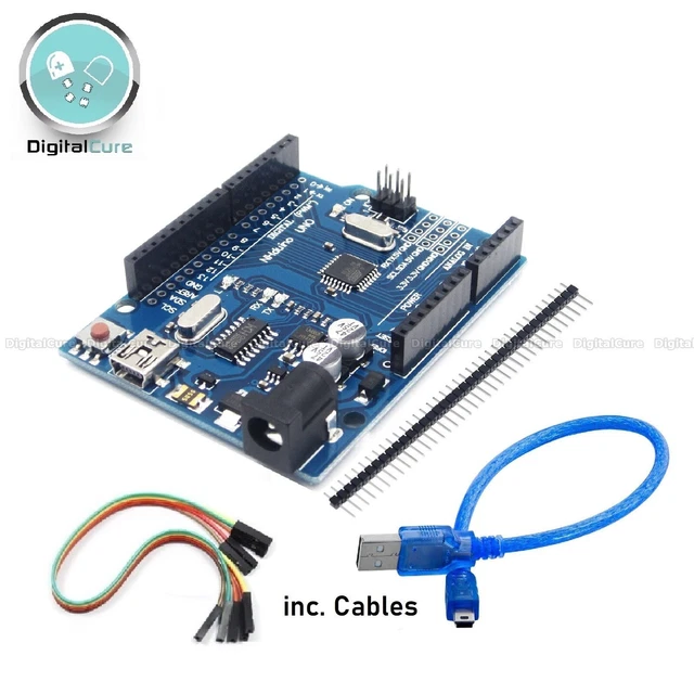 Arduino UNO R3 Rev3 ATMEGA328P Compatible Board CH340G + Mini USB Data Cable