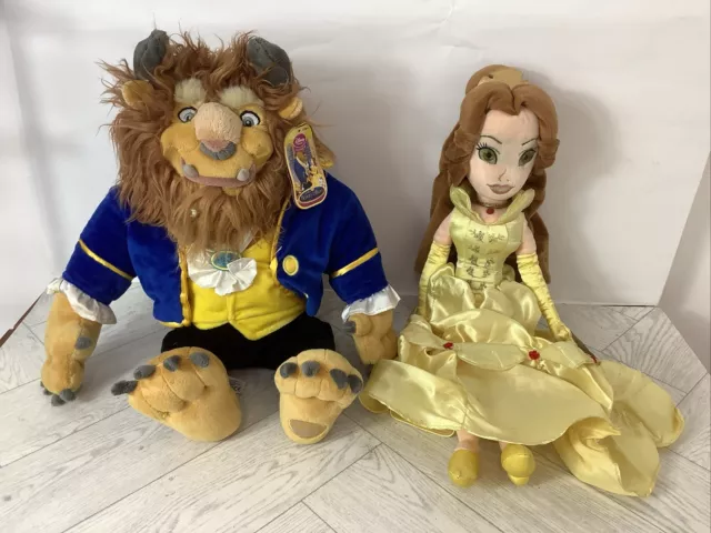 Disney Store Beauty And The Beast Plush Toys With Tags Belle &beast #R