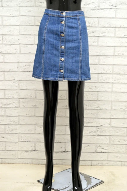 Gonna in Jeans H&M Donna Taglia 34 Shorts Skirt Woman Minigonna Vita Alta Usato