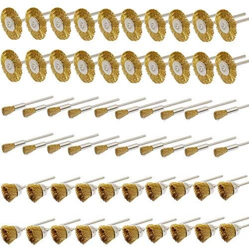 Brass Wire Brushes Cup Wheels Polish Cleaning Brush Kit Polishing Atta...