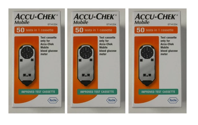 3 BOXES X Accu-Chek Mobile Cassette - Pack of 50 Tests £28.00 - PicClick UK