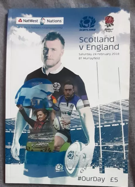 Scotland V England Rugby Match Programme.24 February 2018  Six Nations