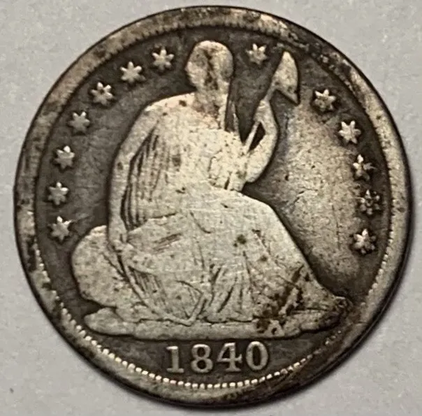 1840-O ND  VG No Drapery  Seated Liberty Half Dime Rare Key Date Has issues