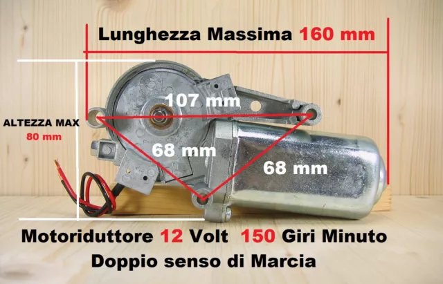 Motore elettrico motoriduttore 12V DC 150 RPM doppio senso di marcia