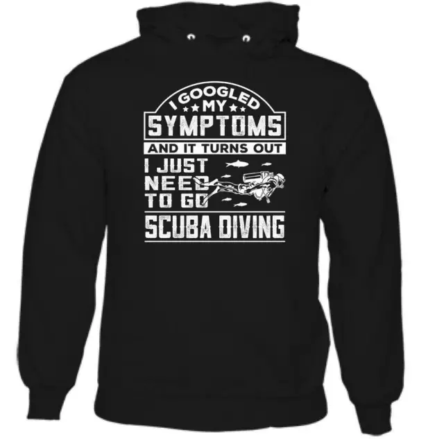 Sintomi Divertente da Uomo Immersioni Felpa Deep Sea Diver Pinne Regolatore Top
