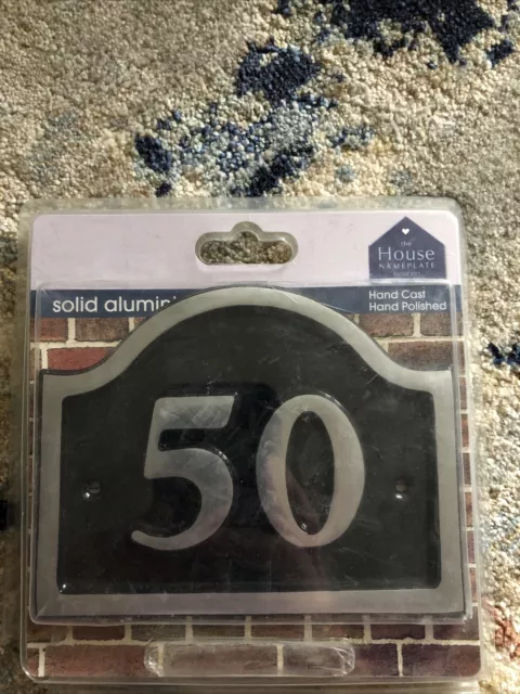 House Number 50 Plates by House Number plate Company Solid Aluminium