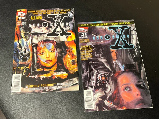 The X Files 1995 Topps 20-21  "Family Portrait"  Parts 1 and 2 Comic